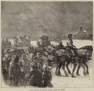 Franse gevangenen op de weg tussen Etampes en Orleans door Guillaume Regamey
